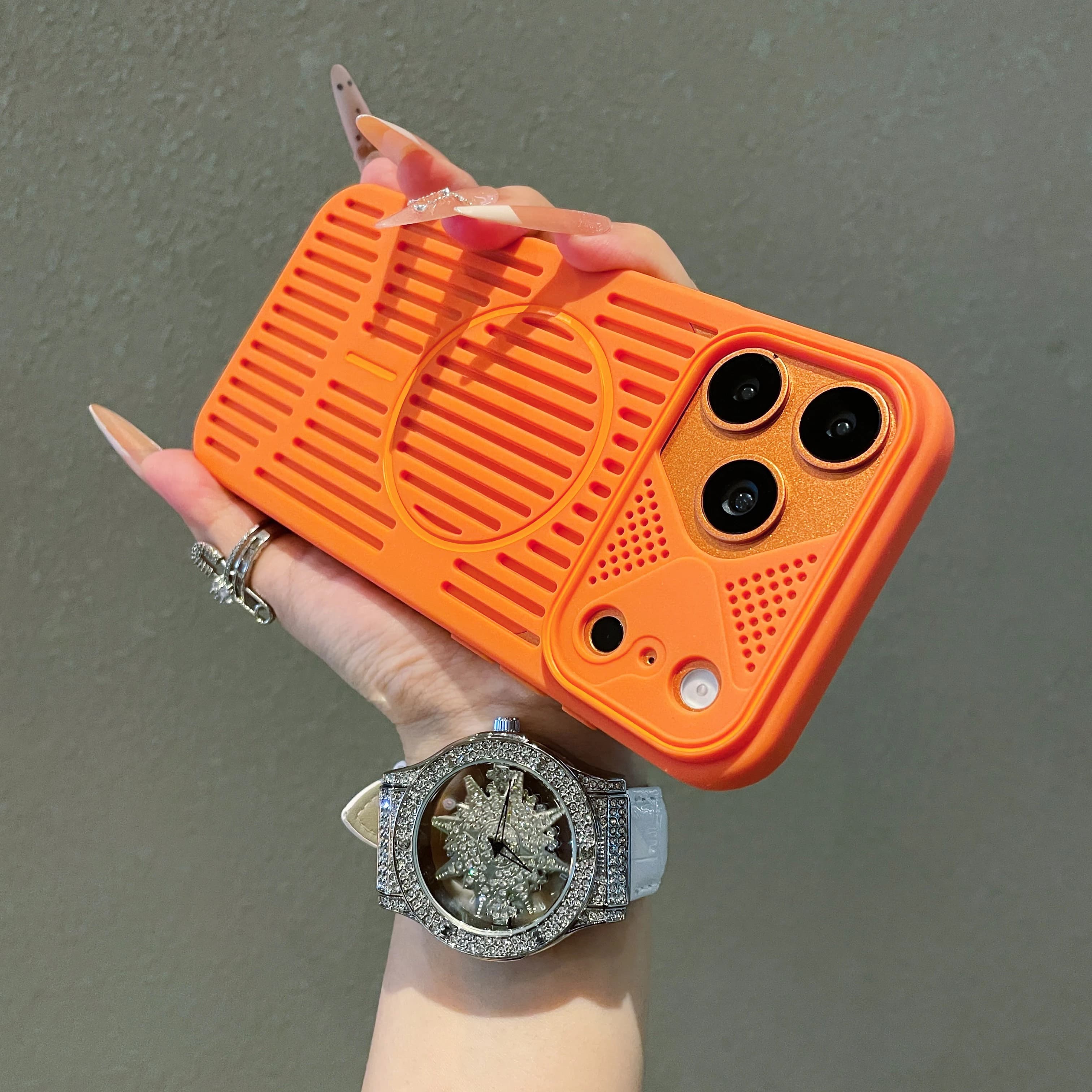 Honeycomb Holes Heat Dissipation Phone Case for iPhone 17 16 15 14 13 12 Pro Max Mesh Cooling Hit Color Silicone TPU Soft Cover