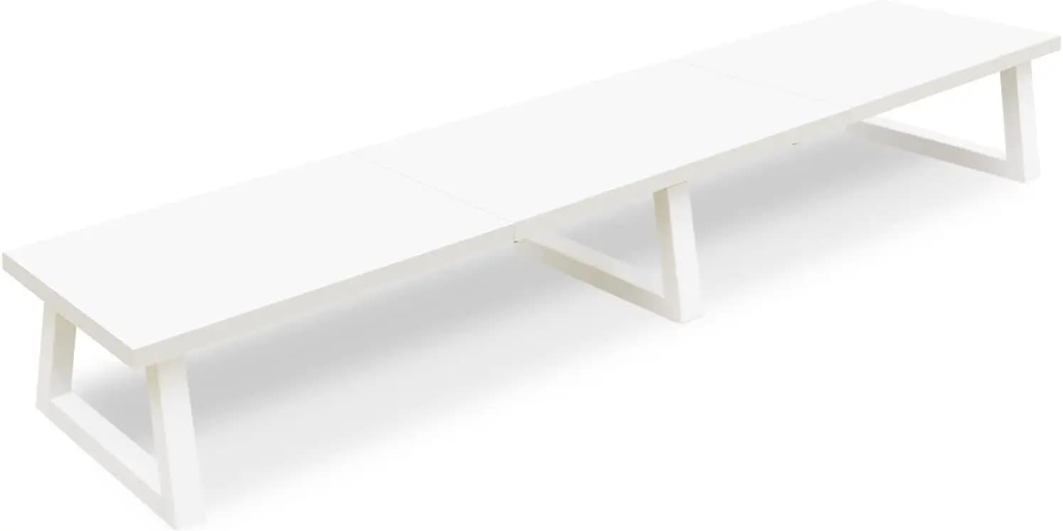 White Support for Two Monitors 42 Inch, Wooden Desk Stand with Metal Legs, Home Office Storage Room