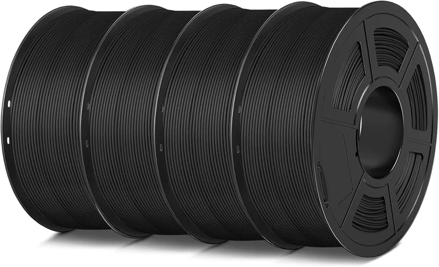 Confezione di Filamenti PLA Opaco per Stampanti 3D, 4KG, 1.75mm, Avvolgimento Ordinato per Stampanti FDM, Nero (4 Confezioni)