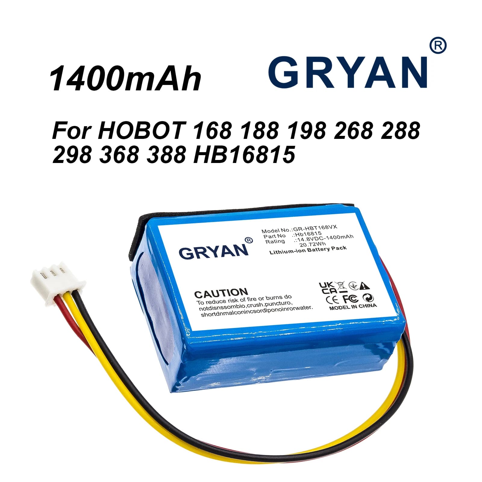 AE502945P HB16815 14.8 V 1400 mAh lithium ion battery for windows cleaning robot HOBOT 168 188 188C 198 268 298 358 368 388 G101