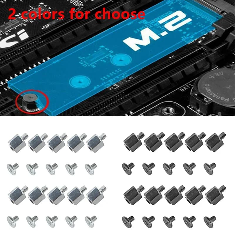 Kit di montaggio manuale da 10 Set dado esagonale con vite di arresto per scheda madre SSD M.2 A-SUS Dropship nero argento