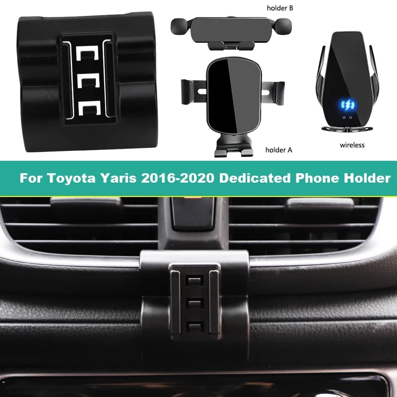 Supporto per telefono cellulare per auto per Toyota Yaris XP150 2016 2017-2020 Supporto per smartphone Base per staffa dedicata per ricarica wireless