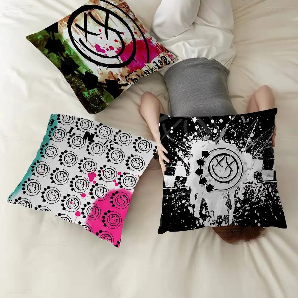 B-blink-182 Hot Band Copricuscino in poliestere, cuscini decorativi per divano, cuscini decorativi per la casa