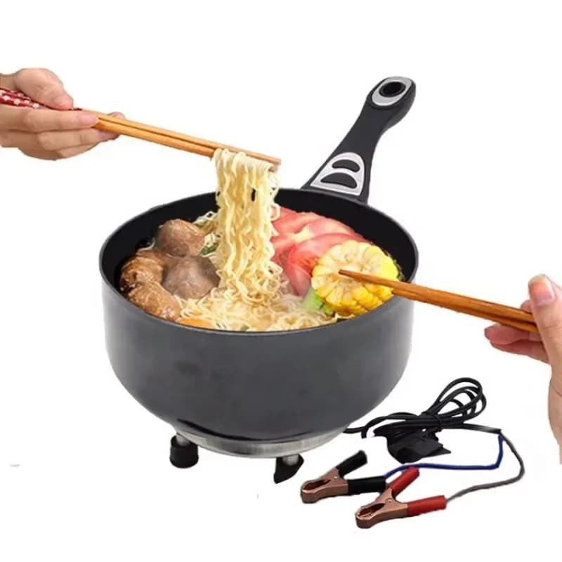 12V battery cooker DC powered by solar power, frying pan