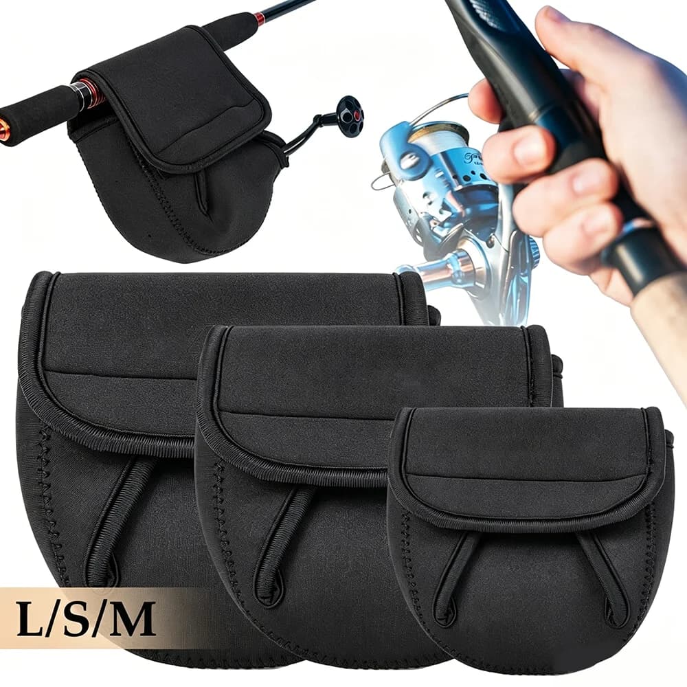 Fishing Reel Cover for Spinning Reel, Fishing Reel Bag with Handle Slot, Lure Wheel Storage Case Pouch Accessories Fits 500-8000