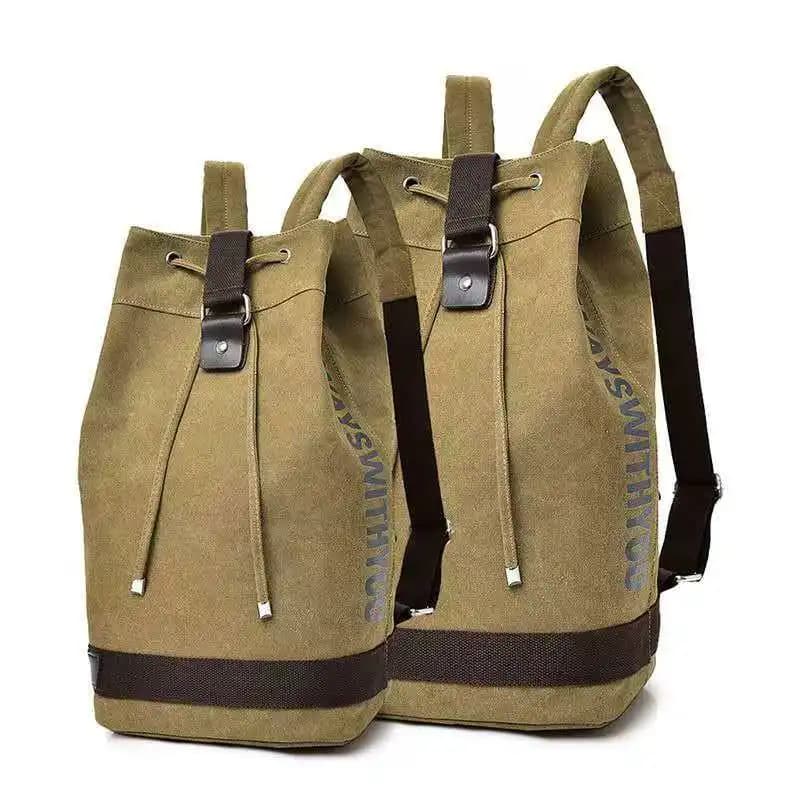 2026 Canvas Backpack With Double Shoulders Large Capacity Bucket Bag Suitable For Men Women Casual Use From Outdoor Travel