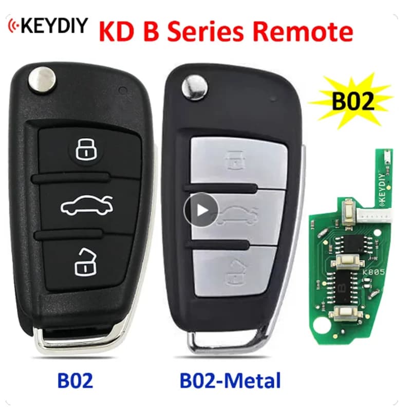 KEYDIY B02 B02-Metal 3 pulsanti Serie B KD Chiave per auto intelligente per Audi A6L Stile telecomando per KD900 KD900 + URG200 KD-X2 Mini KD