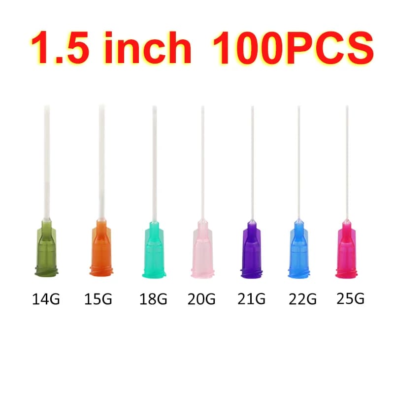 Ago erogatore per siringa da 100 pezzi da 1,5 pollici con punta smussata in plastica resistente al calore Luer Lock PP per pistola per colla liquida