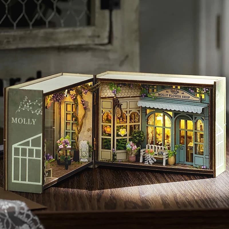 Mini Doll House Kit Assembly Building Model Kit 3D Puzzle Small Room Toys House With Furniture Lighting Wooden Crafts Doll House