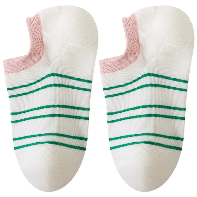 2 paia di calzini da donna primavera estate a righe in cotone da donna calzini da barca scarpe sportive Casual versatili calzini invisibili con bocca poco profonda