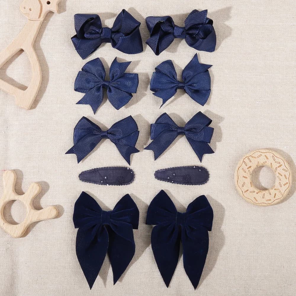 10 Pz/set Archi Set di Clip di Capelli per le Ragazze Autunno Inverno Texture Regali di Moda Fatti A Mano Per Bambini Bowknots Forcine Accessori Per Capelli Del Bambino