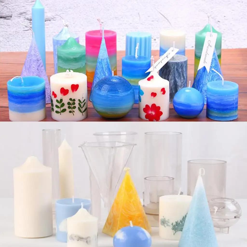 Stampo per Candele a Cubo Cavo in Plastica Resistente per Realizzazione di Candele Fai-da-Te e Decorazioni Aromatiche