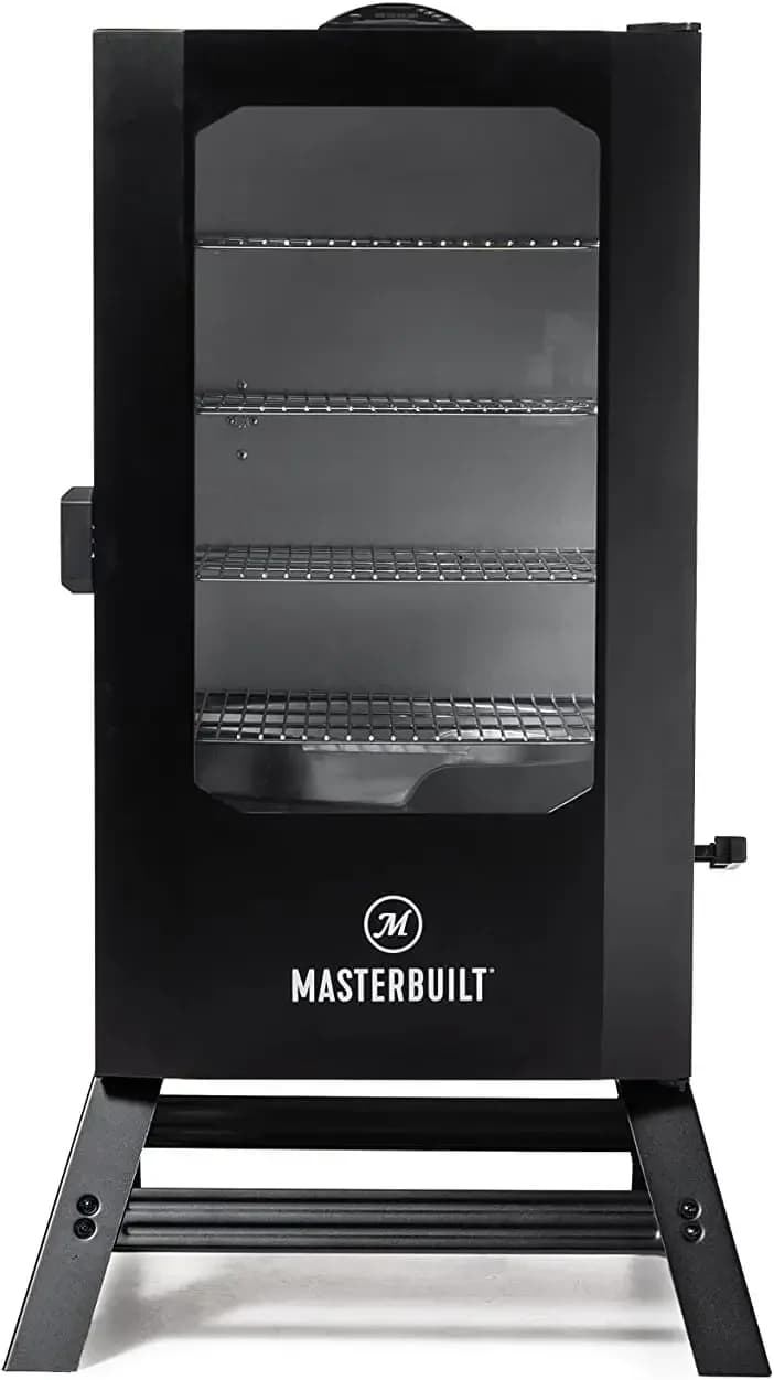 Fumatore per barbecue verticale elettrico digitale da 40 pollici con finestra e gambe, 970 pollici quadrati di cottura