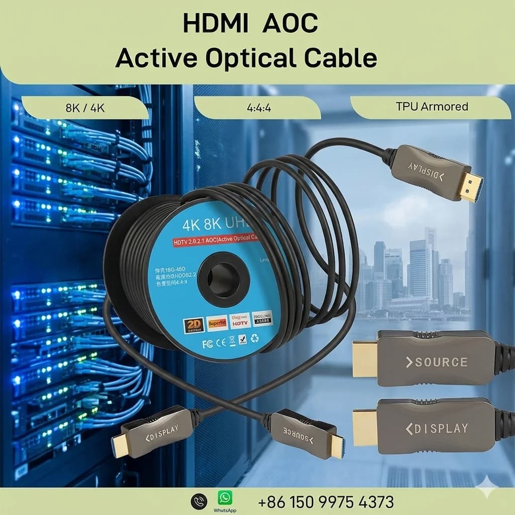 Cavo Ottico Attivo HDMI (AOC) 4K/8K Standard con Armatura in TPU 100M per Gaming e PC/TV