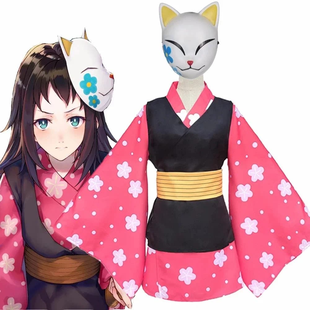 2026 Makomo Cosplay Costume Kimono Uniform PVC Mask Wig Halloween Party Costumes for Women and Girls