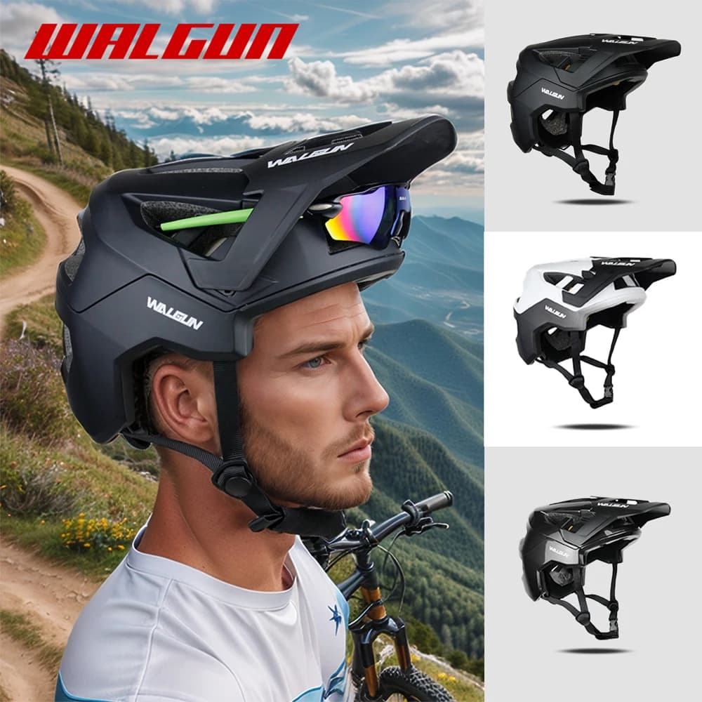 WALGUN Bicycle Helmet MTB Half Mountain Helmet Off-road Racing Cycling Open Safety Helmet Man Woman Helmet Cross-country sports