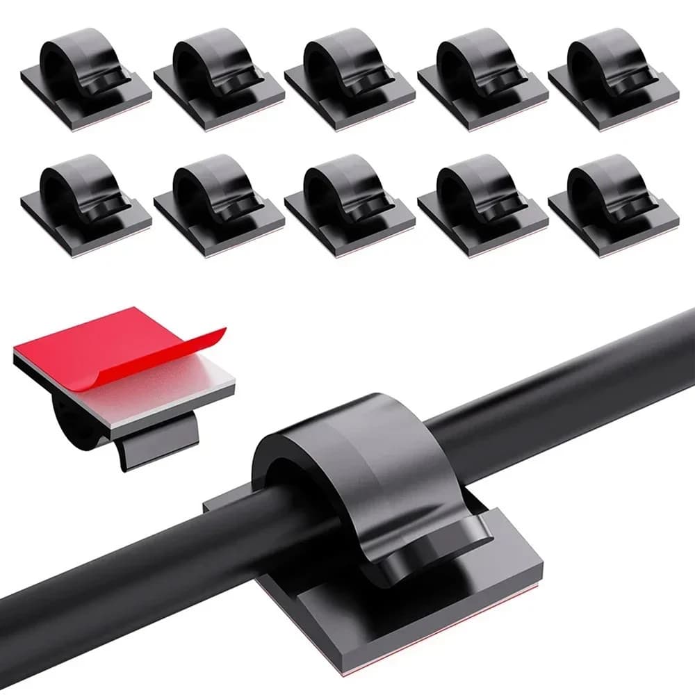 20/40 pz Gestore dei cavi Morsetto fisso Clip per cavi Clip per cavi autoadesive Collegare Facile installazione Supporto per cavi per auto Ufficio Casa