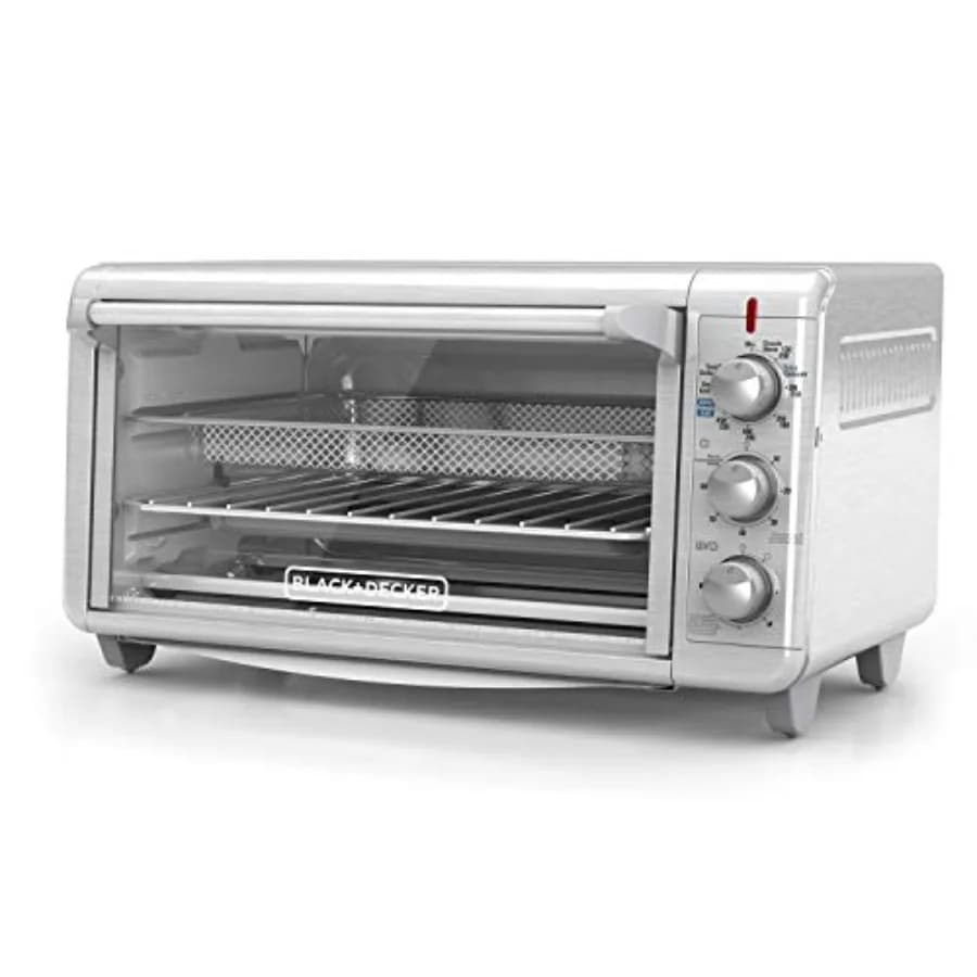 Forno a Convezione da Banco XL City Air Fry 5-in-1 in Acciaio Inossidabile, 8 Fette, Adatto per Teglia 9x13, Pizza 12 Pollici, Timer 60 Minuti