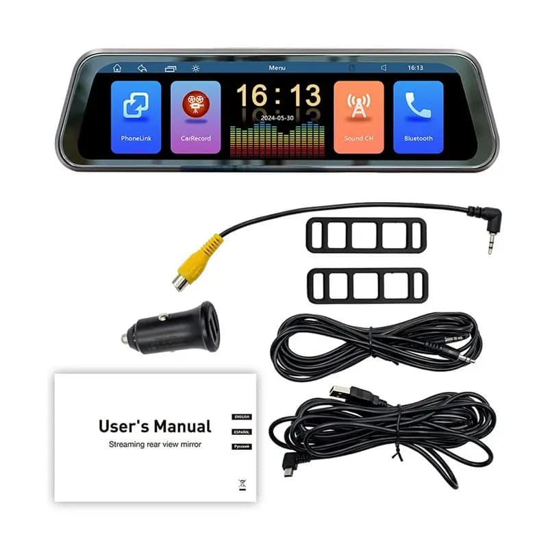 Simple Mirror Retrovisor with 9.36 Touch Screen, Carplay Wireless, Dashcam DVR, Night Vision Recorder