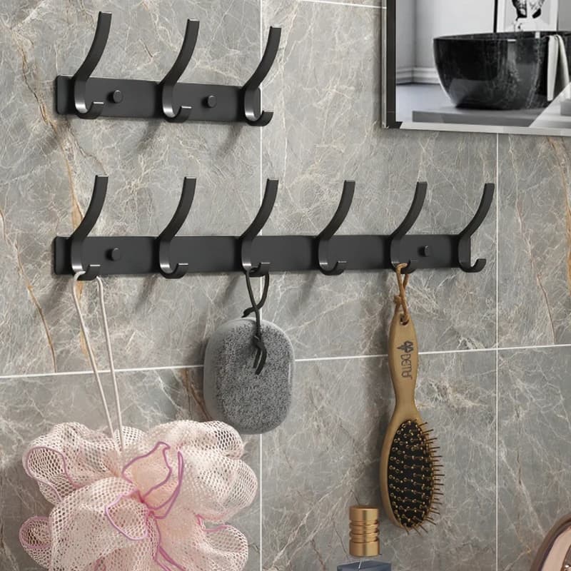 Ganci appendiabiti pieghevoli bianchi e neri, appendi asciugamani, ganci da parete senza chiodi, porta cappotti e vestiti per accessori bagno e cucina