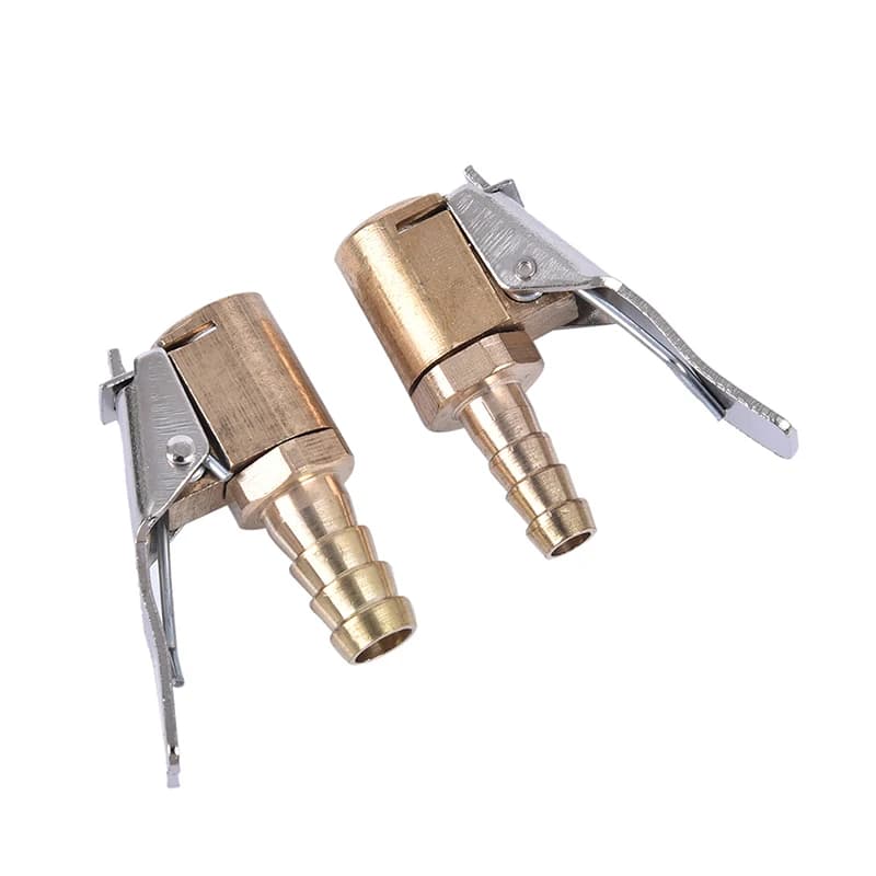Adattatore per auto con bloccaggio per clip per pneumatici con connettore per valvola di gonfiaggio per pneumatici per auto in ottone