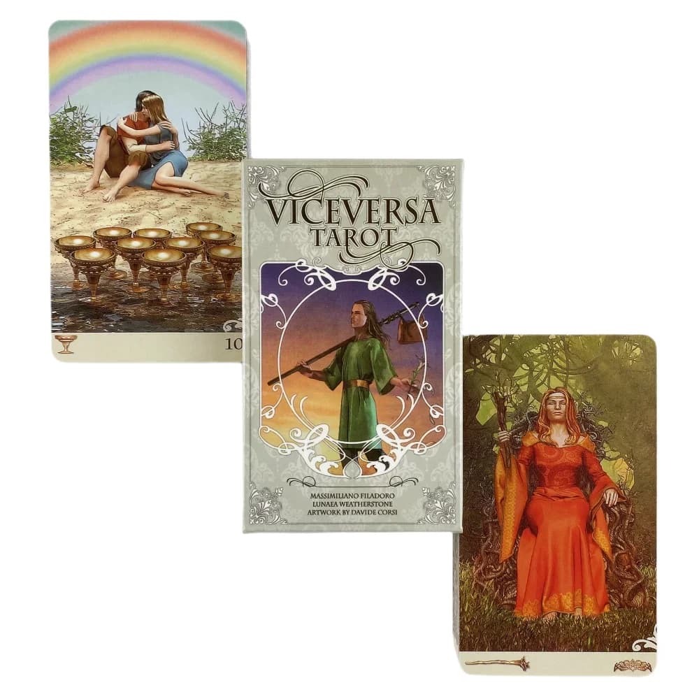 Carte dei Tarocchi Viceversa, Mazzo da 78 Carte, Edizione in Inglese per Divinazione e Visioni, Gioco da Tavolo