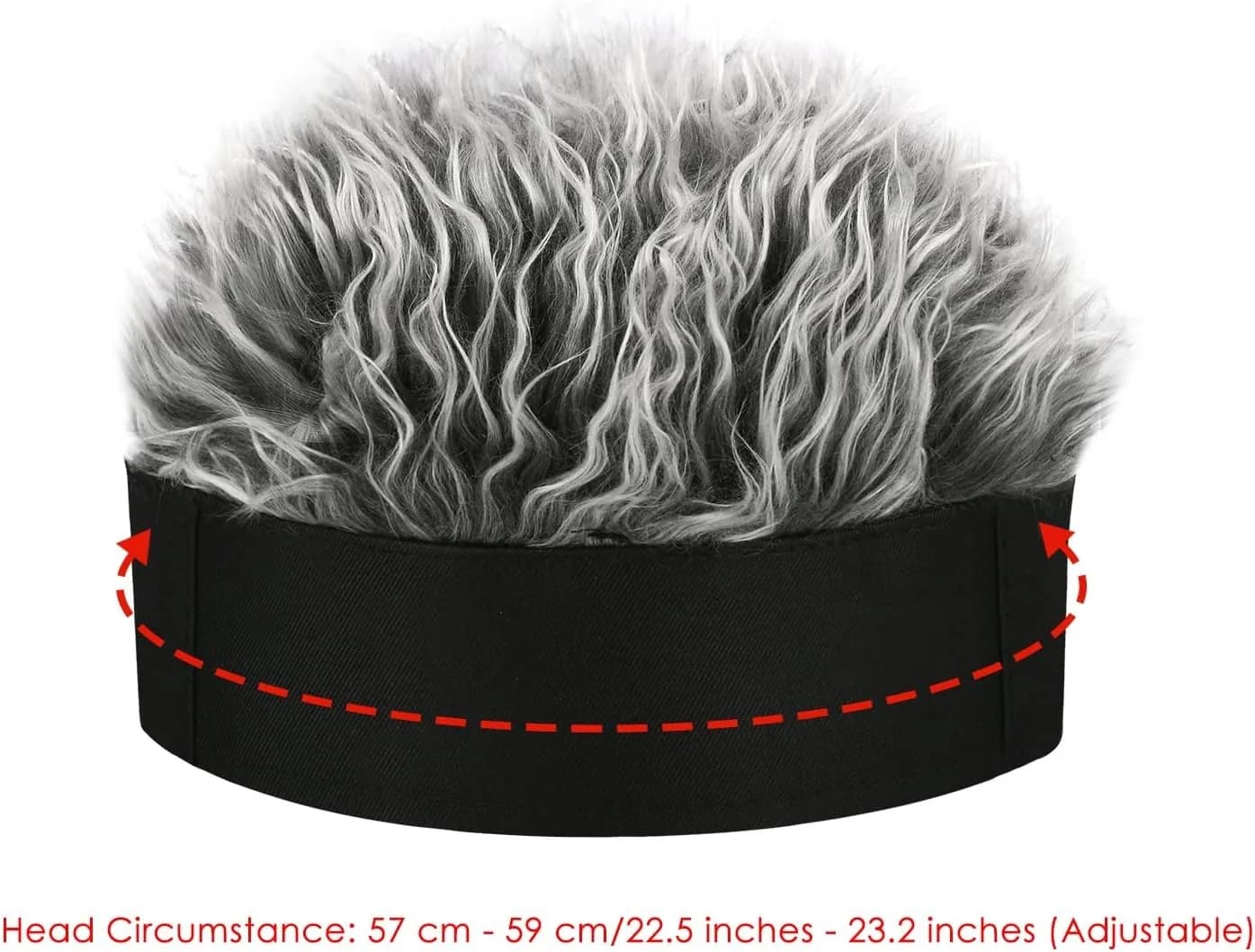 Men's Novelty Spiked Hair Funny Brimless Hats Fake Wig Peaked Adjustable Skullcap Beanie Caps