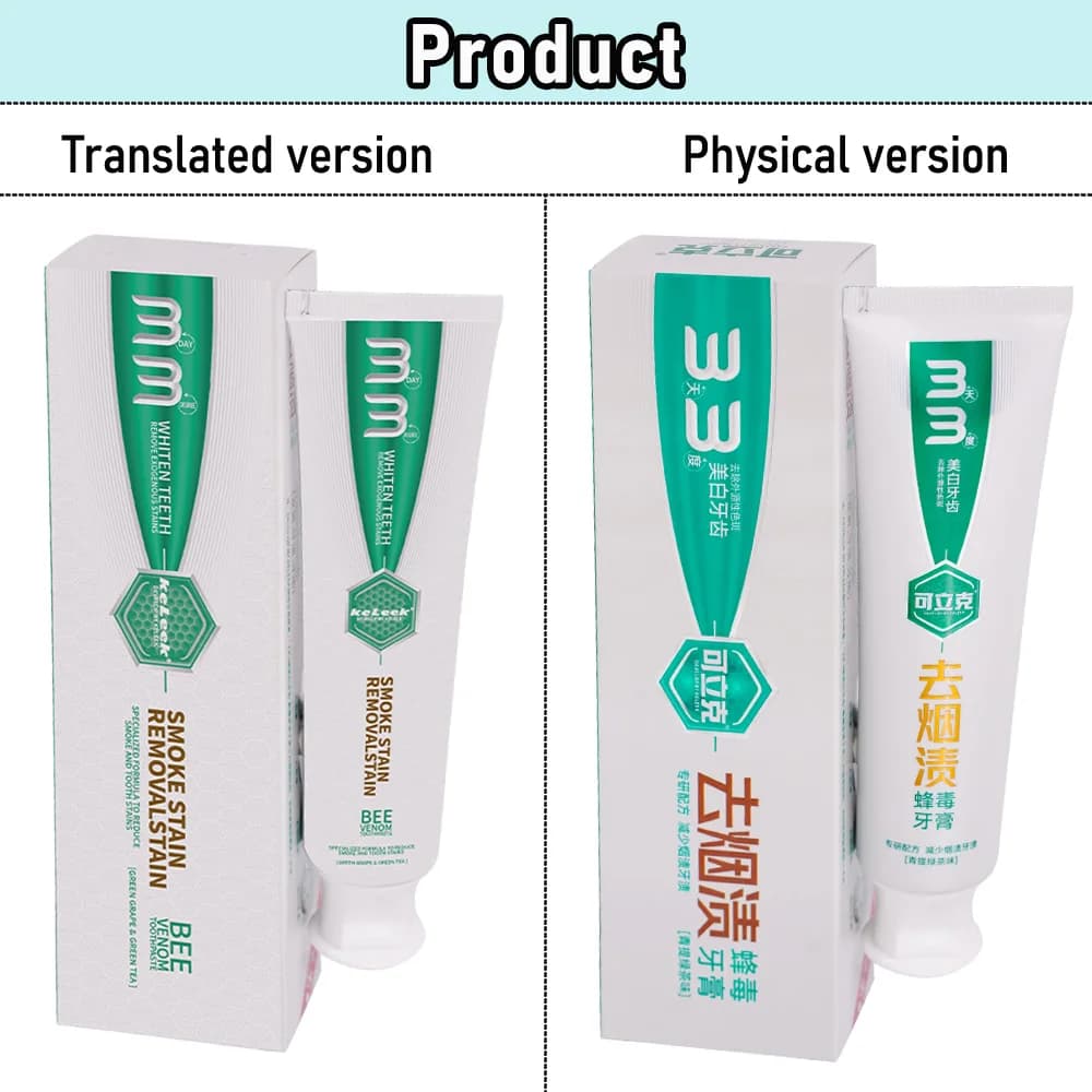 Dentifricio al Veleno d'Api KeLeek 150g, Rimozione Macchie di Fumo, Sbiancante, Alito Fresco, Anti-Placca, Cura Orale