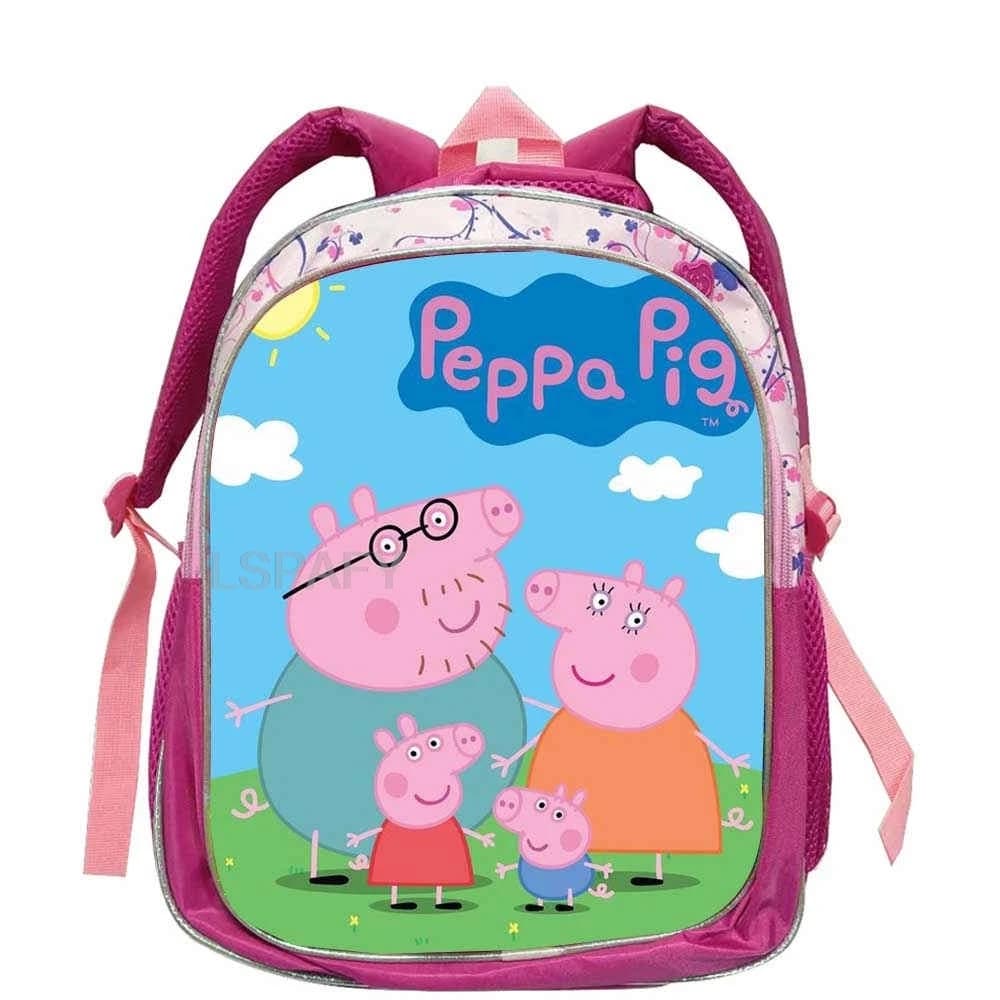 Peppa Pig School Bags Kids Book Bags Peppa Pig Prints Kindergarten Daypack Pink Cartoon Girls Schoolbags For 1-3-5Years Old