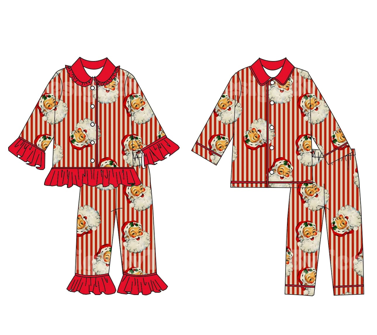 Christmas Family Matching Pajamas Long Sleeve Kids & Adult Pyjamas Set Comfortable Sleepwear New Outfit for Holiday