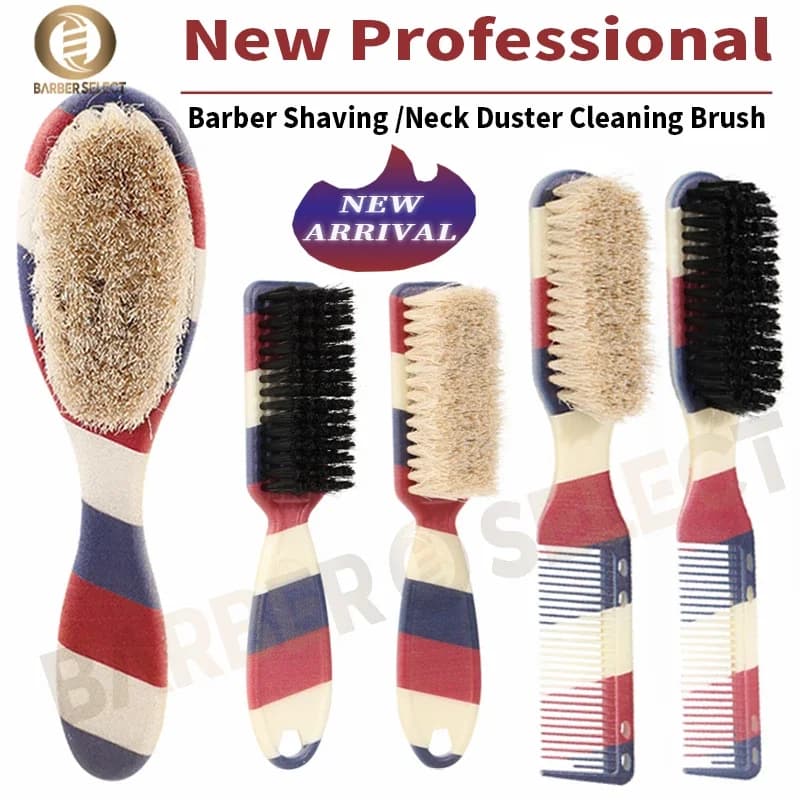 Nuovo barbiere professionale rasatura barba pennello rimozione collo spolverare spazzole per peli di cavallo viso baffi pulizia salone strumenti per lo styling
