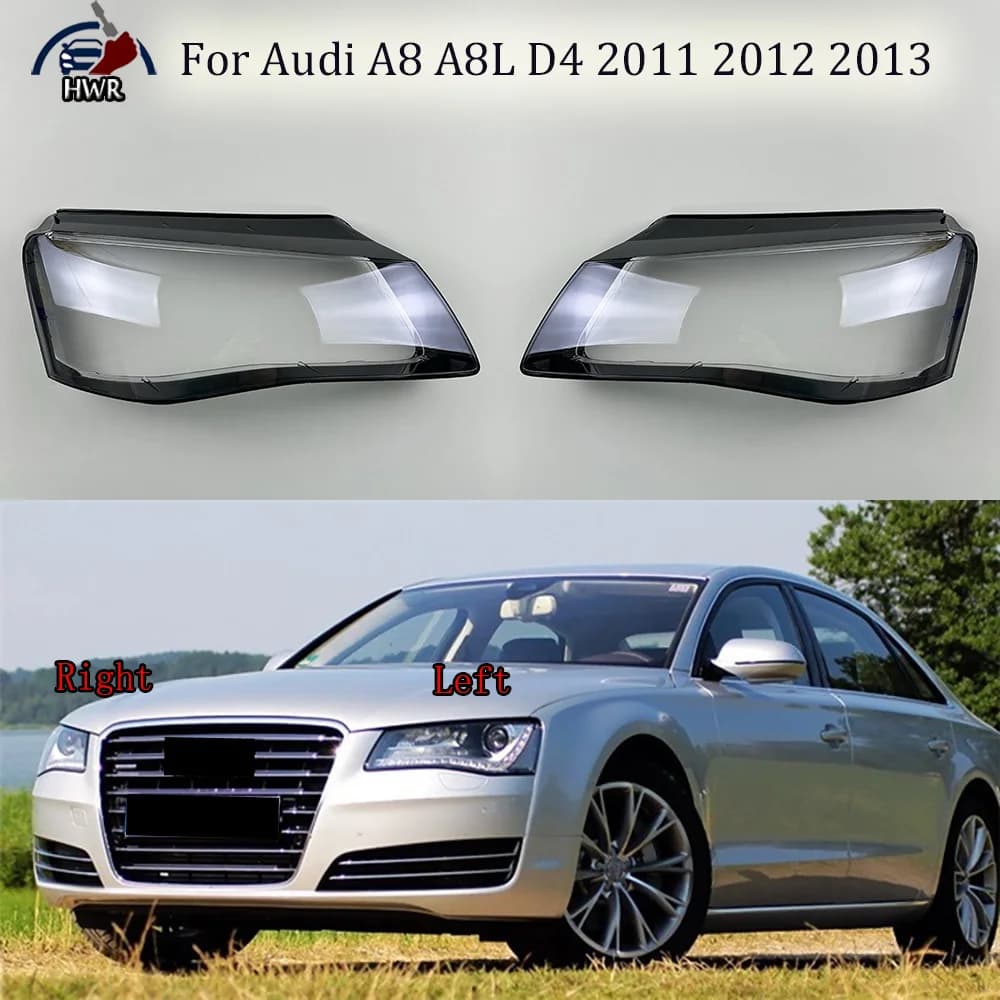 Per Audi A8 A8L D4 2011 2012 2013 copertura del faro paralume paralume faro Shell Lens parti di ricambio Auto in Plexiglass