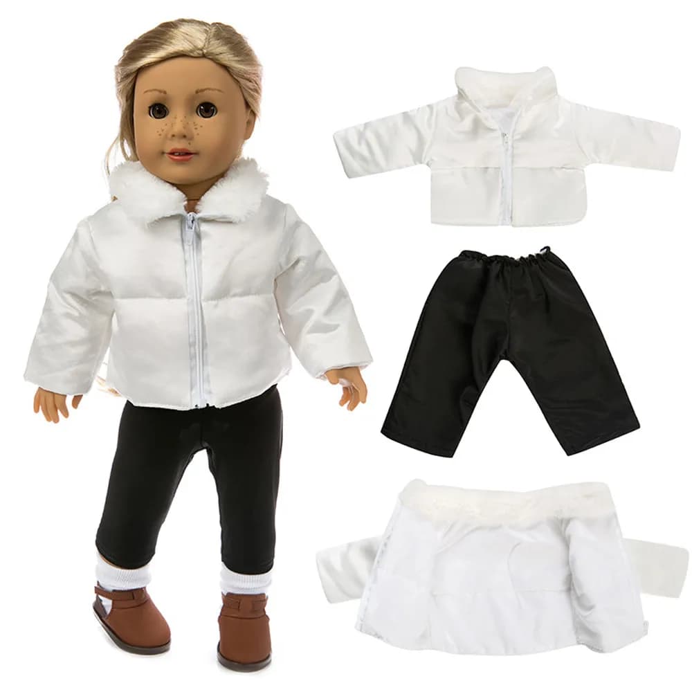 2024 nuovo piumino + leggings vestiti per bambole adatti per 18 pollici/43cm vestiti per bambole appena nate accessori per bambole rinate