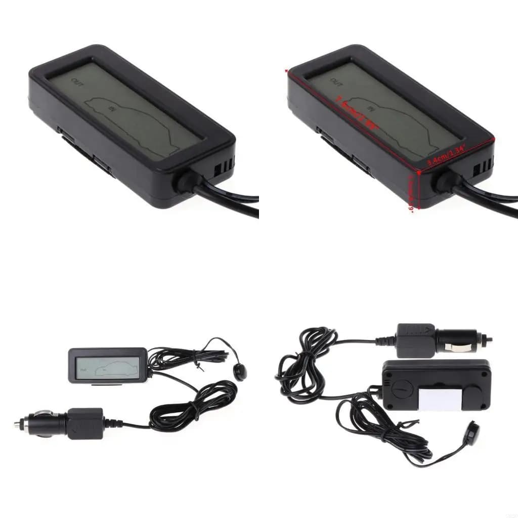 Termometro per interni esterni con display digitale LCD per auto G92C con cavo da 1,5 m