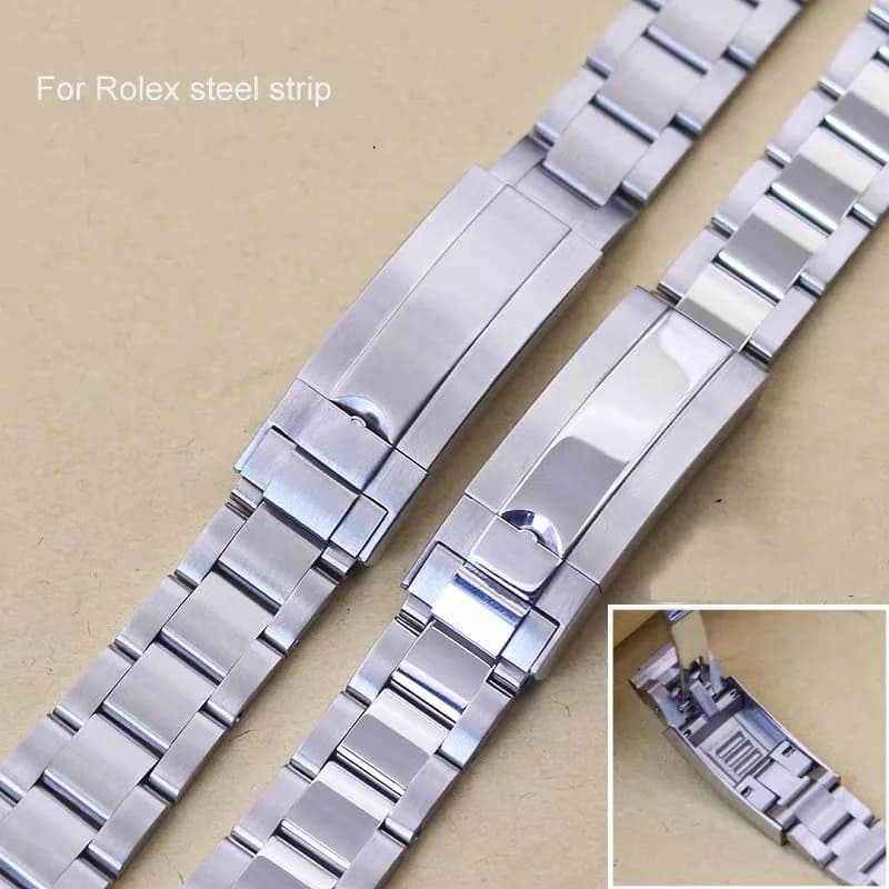 Watch Band For Rolex SUBMARINER DAYTONA Fine-Tuning Pull Button Clasp Watch Strap Men Stainless 904 Steel Watch Bracelet 20mm