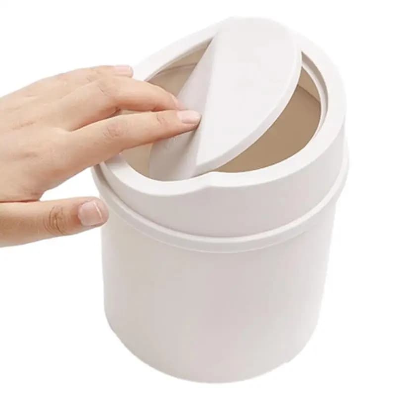 Mini pattumiera con coperchio Desktop Office Organizer Storage Home cestino della spazzatura contenitore da tavolo cestino della spazzatura piccolo bidone della spazzatura