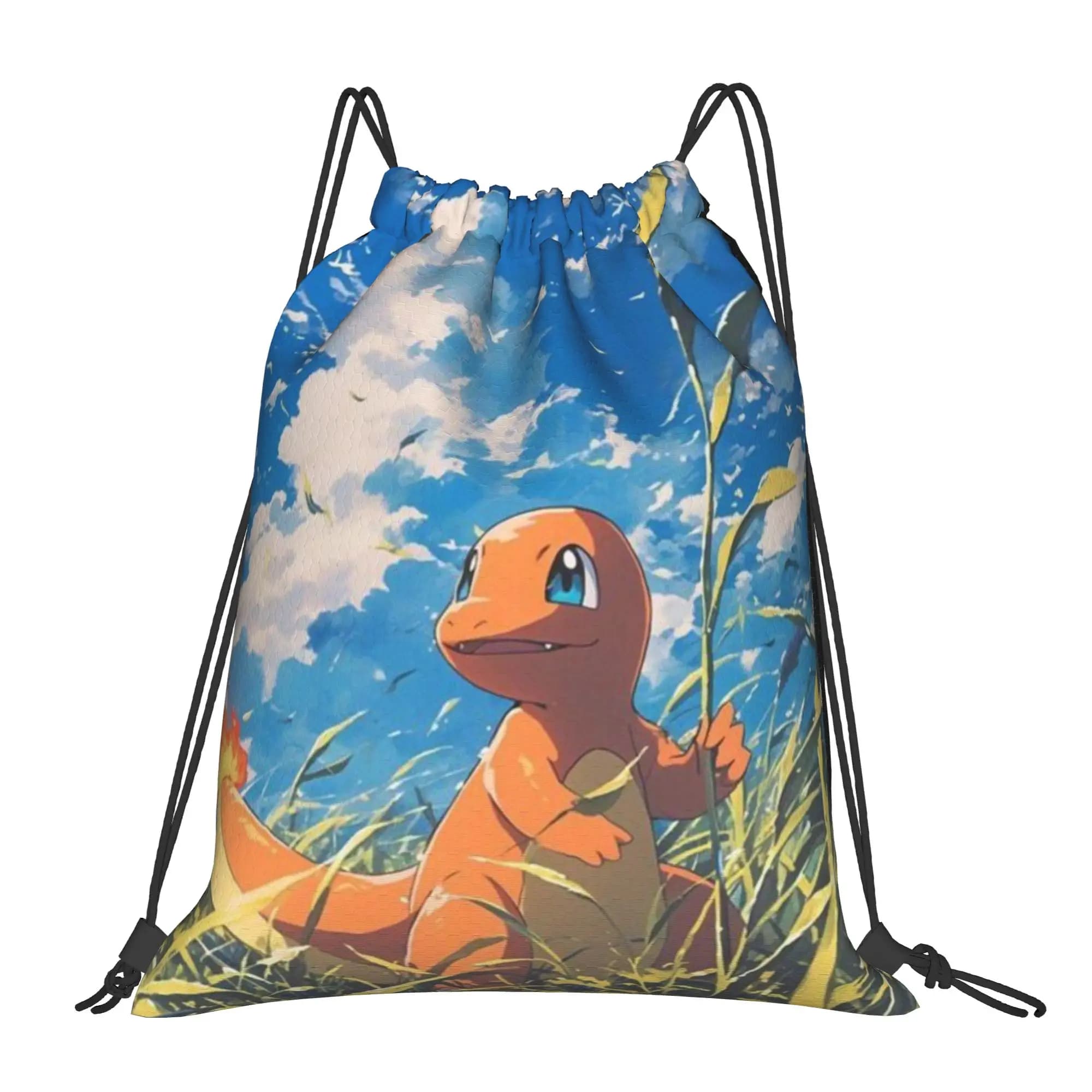 Orange Lizard Pet Charmander Zaino portatile con coulisse per escursionismo, zaino da equitazione, borse con coulisse per scarpe da palestra