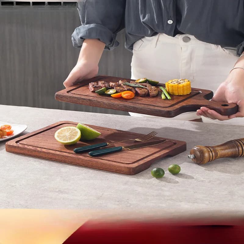 Ebony Wood Cutting Board,Kitchen Chopping Board,22mm Thick Cutting Board For Steak Fruit Vegetable Kitchen Accessories