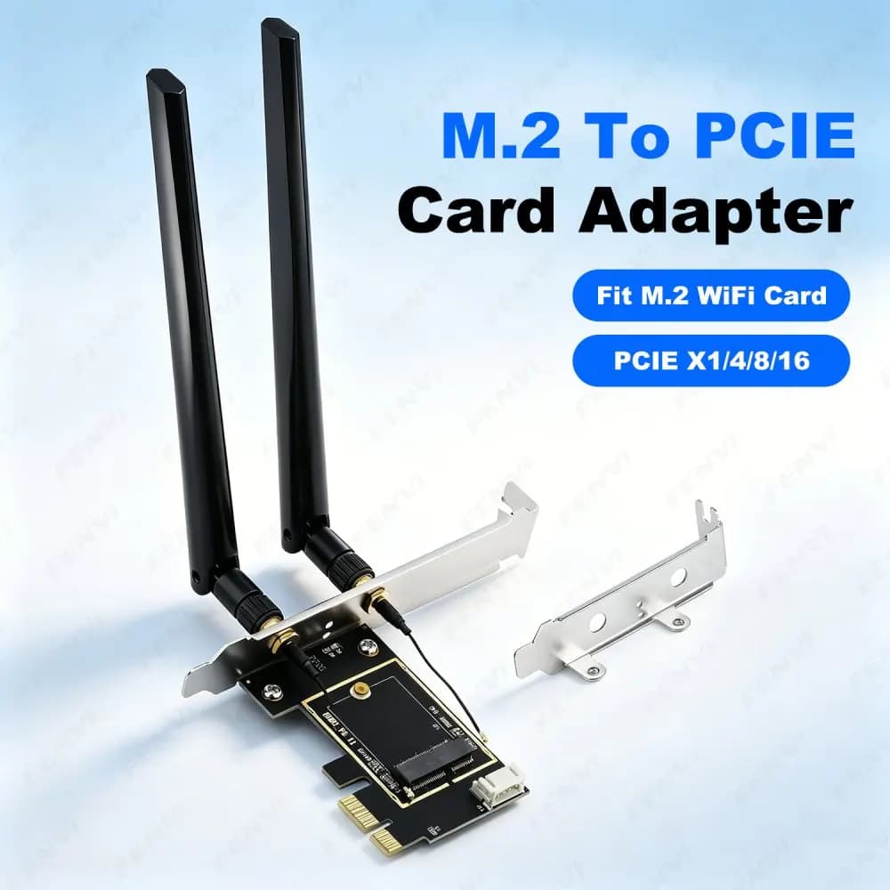 M.2 To PCI Express X1 Converter M.2 Key E/A/E+A NGFF WiFi Card Adapter With 6DB Antenna For BE200 AX210 AX200