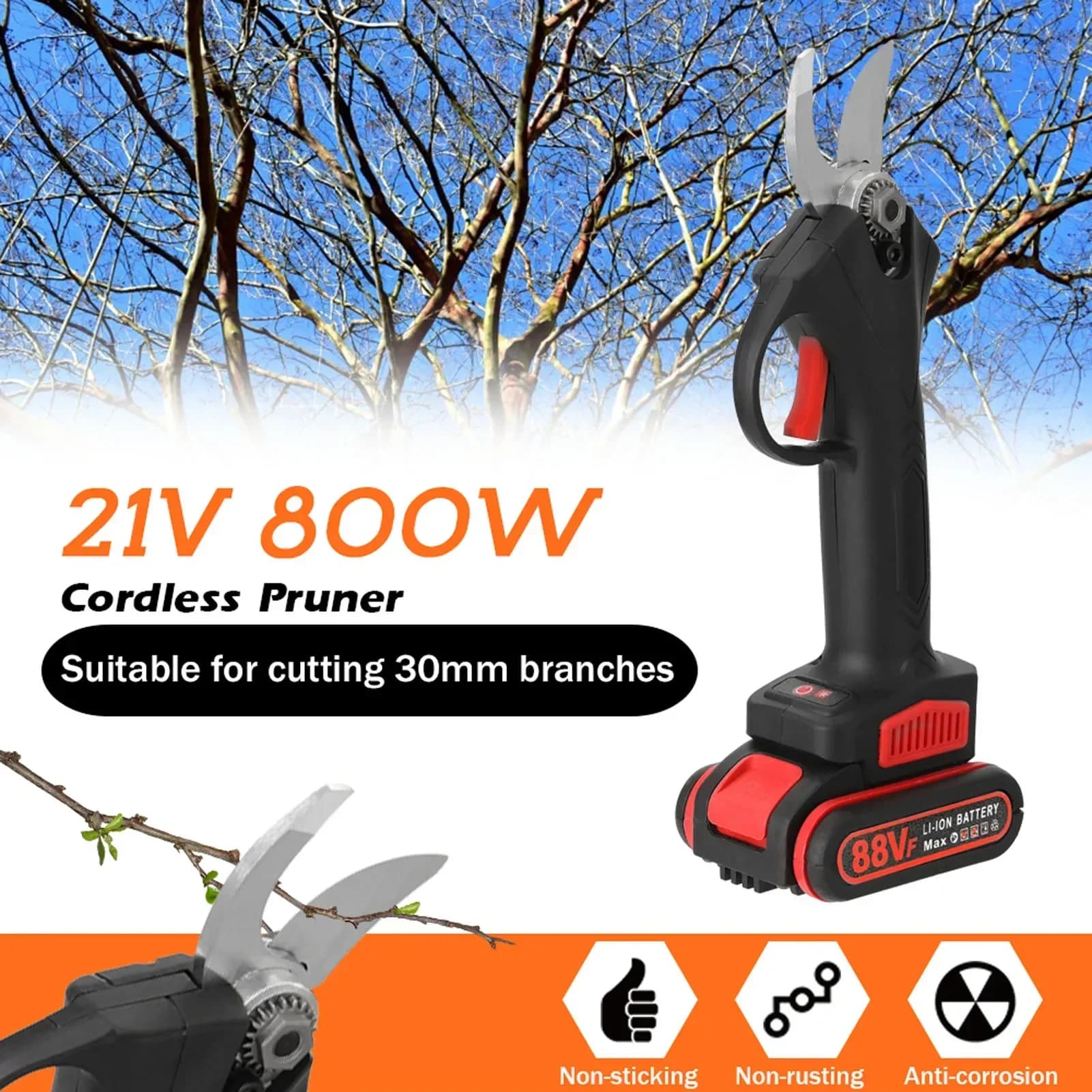 Hot Sales 21V 30mm Battery Brushless Motor 88VF Electric Shelving Shelving 4 Inch Brush Motor Cahinsaw Set Garden Wood Processing Tool
