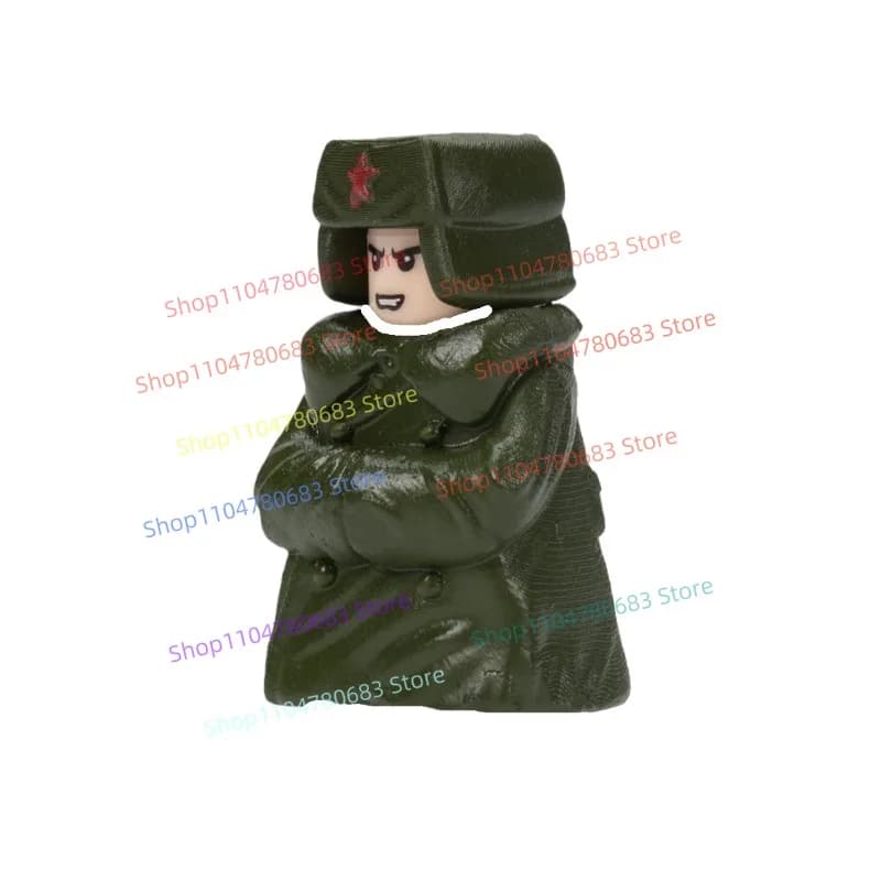 MOC Building Blocks WWII PLA Mini Action Figure Modello di assemblaggio Display Figurine Anime Cartoon Giocattolo decorativo Regalo da collezione