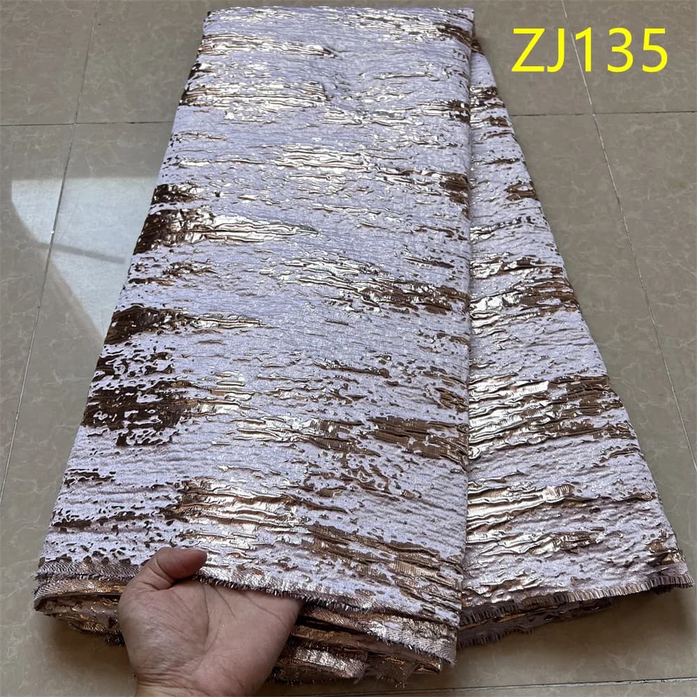 2026 African Nigerian Tulle Lace Fabric Organza Embroidery Guipure Party Gown Brocade Sequins High Quality 5Yard ZJ135