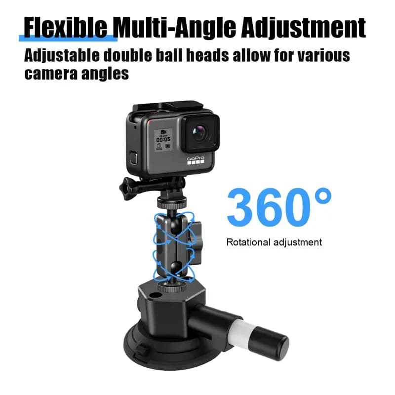 Full Accessories Vacuum Suction Cup Mount Set 360 Adjustable Magic Arm Phone Clip for Vehicle DSLR Action Camera Shooting