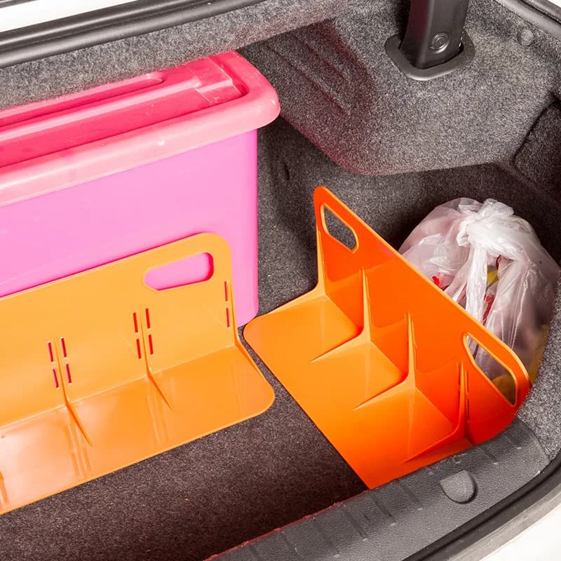 Scatola portaoggetti per bagagliaio di un'auto, divisorio fisso, scatola portaoggetti per organizer per auto, staffa deflettore in plastica antispruzzo