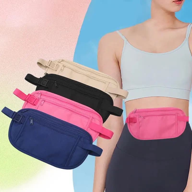 Universal Sports Waist Belt for Women and Men's Travel Thin Travel Wallet Hidden Mobile Phone Anti-theft Bag