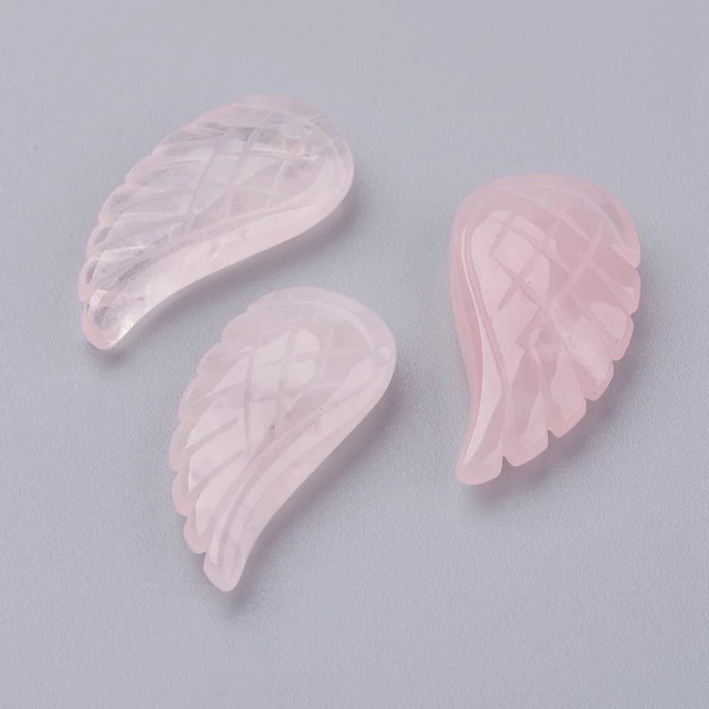 1Pcs Rose Quartz Pendants Wing Charms Pendants Rose Quartz Charms for Necklace Bracelet Jewelry Making DIY Craft Making