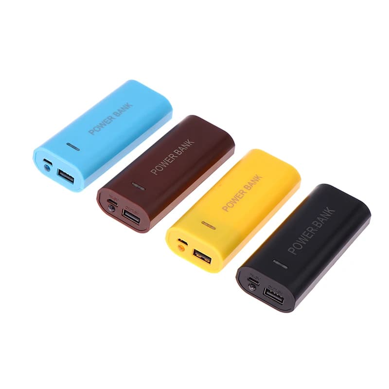 Replaceable Case for Power Bank Battery Box 18650 to 2 DIY Cells for Charging Smartphone 5V 1A for 18650 battery with light indicator