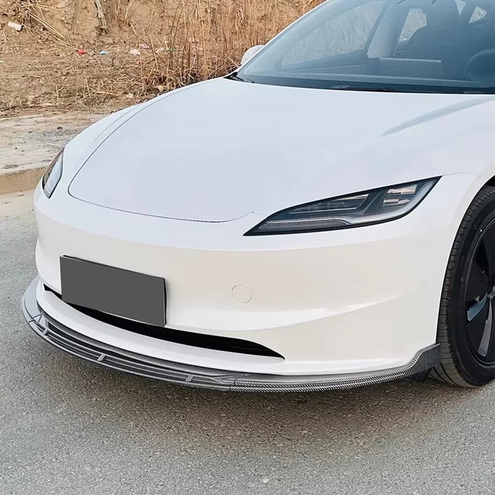 Spoiler Anteriore per Tesla Model 3 Highland 2024 2025, Kit Carrozzeria Tuning con Diffusore e Splitter per Paraurti