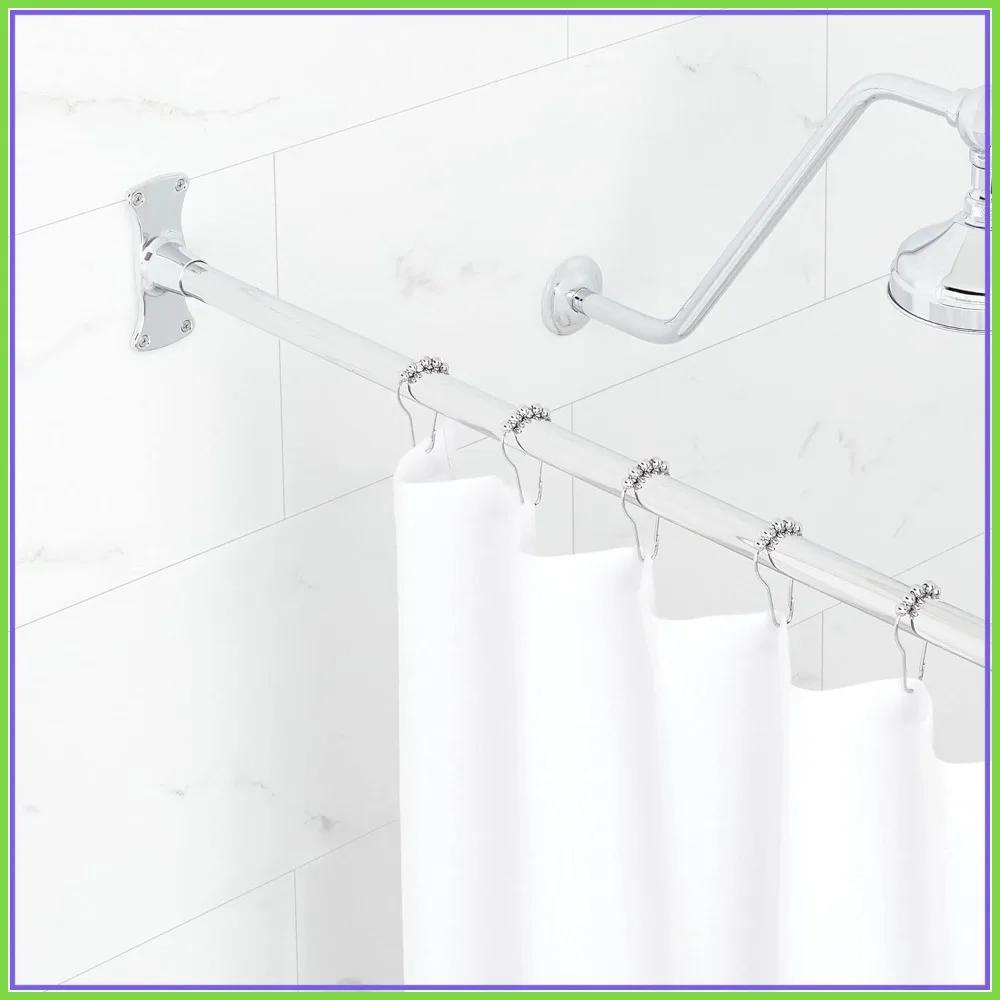 Asta Doccia Dritta in Ottone da 48 Pollici - Asta per Tenda da Bagno Resistente
