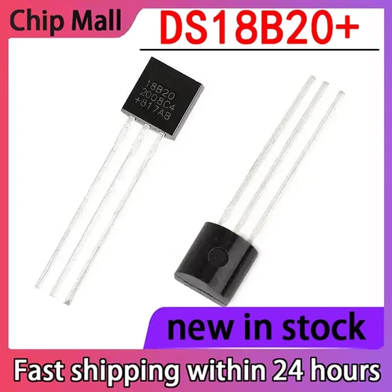 1PCS DS18B20+18B20 Temperature Sensor, Brand New Imported TO-92 Speed Thermometer